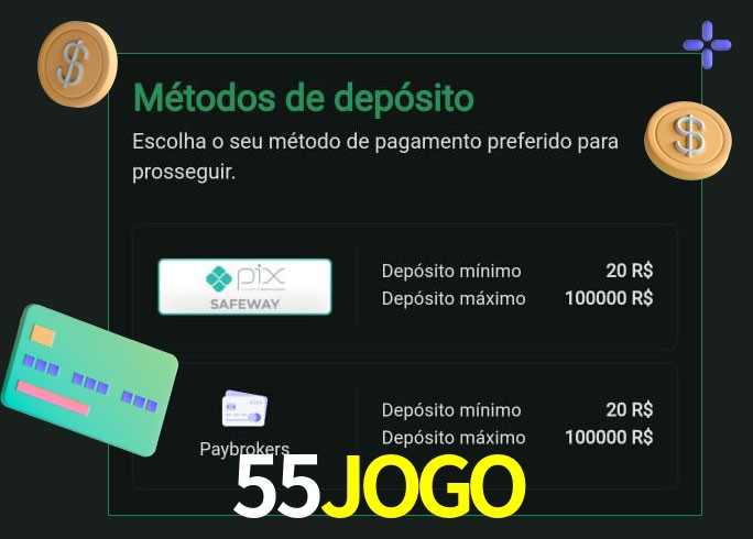O cassino 55JOGO oferece uma grande variedade de métodos de pagamento